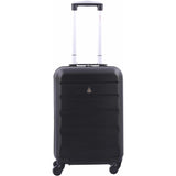 Aerolite (55x38x20cm) Emirates Max Size Hard Shell Carry On Hand Cabin Luggage Suitcase with 4 Wheels, Fits Ryanair, British Airways, easyJet & Many More (Black)