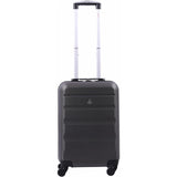 Aerolite (55x38x20cm) Emirates Max Size Hard Shell Carry On Hand Cabin Luggage Suitcase with 4 Wheels, Fits Ryanair, British Airways, easyJet & Many More (Black)