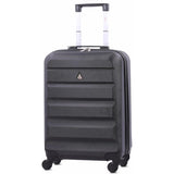 Aerolite (55x38x20cm) Emirates Max Size Hard Shell Carry On Hand Cabin Luggage Suitcase with 4 Wheels, Fits Ryanair, British Airways, easyJet & Many More (Black)