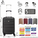 Aerolite 55cm Lightweight Hard Shell 8 Wheels Cabin Suitcase 21" (55x35x20cm), Approved for Ryanair (Priority), easyJet Plus, British Airways, Virgin Atlantic, Jet2 and More (Black)