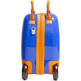 Aerolite MiniMax Childrens Ride-On Suitcase Fits 45x36x20cm EasyJet Maximum Size Kids Hand Luggage With Wheels 29L, Free Neck Pillow, Travel Bag & Stickers (Blue)