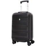 Aerolite Hard Shell 3 Piece Lightweight Suitcase Complete Luggage Set (Cabin 21" + Medium 25"+ Large 29" Hold Luggage Suitcase) Black