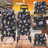 Hoppa 57Ltr Lightweight Shopping Trolley 2024 model, Hard Wearing & Foldaway Push/Pull Cart for Easy Storage With 1 Year Guarantee (Cats and Dogs)