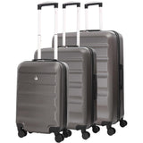 Aerolite Hard Shell 3 Piece Lightweight Suitcase Complete Luggage Set (Cabin 21" + Medium 25"+ Large 29" Hold Luggage Suitcase) Charcoal