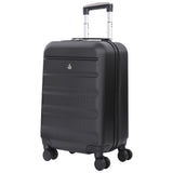 Aerolite 55 x 35 x 25 cm Hard Hand Luggage Suitcase with 4 Wheels, Maximum Size for ITA Airways Alitalia Air Europa Air France KLM and Transavia (Black)