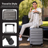 Aerolite 55 x 35 x 25 cm Hard Hand Luggage Suitcase with 4 Wheels, Maximum Size for ITA Airways Alitalia Air Europa Air France KLM and Transavia (Charcoal)