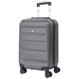 Aerolite 55 x 35 x 25 cm Hard Hand Luggage Suitcase with 4 Wheels, Maximum Size for ITA Airways Alitalia Air Europa Air France KLM and Transavia (Charcoal)