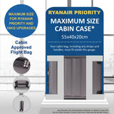 Aerolite (55x40x20cm) Ryanair Maximum Allowance (Priority) 40L Lightweight Hard Shell Carry On Cabin Suitcase with 4 Wheels - Also Approved for easyJet Plus, British Airways, Charcoal