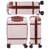 Aerolite Stylish Classic Retro Vintage Hard Shell Carry On Hand Cabin Luggage Suitcase with 4 Wheels 55x35x20 Ryanair easyJet Approved