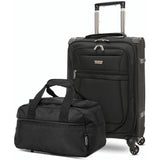 Aerolite 21" Reinforced Super Strong and Lightweight Soft Shell 4 Wheel Cabin Luggage Suitcase Carry On Cabin Luggage