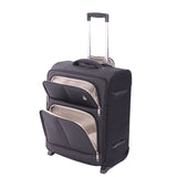 Aerolite 56x45x25cm Easyjet Large Cabin, British Airways Jet2 Maximum Allowance Lightweight 2 Wheel Carry On Hand Cabin Luggage Bag Suitcase 56x45x25 with TSA Approved Lock Black