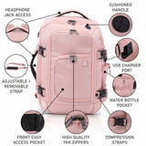 Aerolite (40x20x25cm) 3 in 1 Cabin Luggage Approved Flight Backpack, Maximum Size Allowance For Ryanair (Rose Gold)