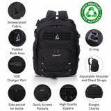 Aerolite 45x36x20cm Easyjet Maximum Premium Quality Tactical Backpack, Made From Recycled Eco-Friendly Shower-Resistant Material, 10 Year Brand Warranty