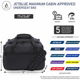 Aerolite Maximum Size Cabin Bags with 5 Year Guarantee Foldable Carry On Premium Bag Holdall Small Lightweight Cabin Luggage Under seat Flight Travel Duffel Bag, Black, 17x13x8" JetBlue, Holdall