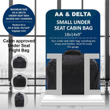 Aerolite 18x14x9” AA and Delta Maximum Size Cabin Bags with 5 Year Guarantee Foldable Carry On Premium Bag Holdall Small Lightweight Cabin Luggage Under seat Flight Travel Duffel Bag