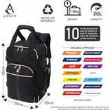 Aerolite 40x20x25cm Ryanair Maximum Premium Eco-Friendly Backpack with 10 Years Warranty (Quilted)