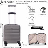 Aerolite 45x36x20cm Easyjet Maximum Cabin Carry On Suitcase With 8 Ultra Smooth Wheels, TSA Lock, Eco-Friendly Interior, SBS Zippers, 5 Years Warranty (Black)