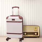 Aerolite Stylish Classic Retro Vintage Hard Shell Carry On Hand Cabin Luggage Suitcase with 4 Wheels 55x35x20 Ryanair easyJet Approved