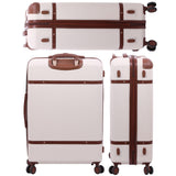 Aerolite Vintage Classic Retro Style Lightweight ABS Hard Shell Luggage With In-Built TSA Lock & Ultra Quiet Hinomoto 8-Wheels (Medium 25", Large 29")