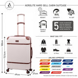 Aerolite Vintage Classic Retro Style Lightweight ABS Hard Shell Luggage With In-Built TSA Lock & Ultra Quiet Hinomoto 8-Wheels (Medium 25", Large 29")