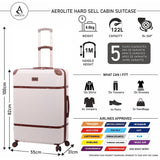 Aerolite Vintage Classic Retro Style Lightweight ABS Hard Shell Luggage With In-Built TSA Lock & Ultra Quiet Hinomoto 8-Wheels (Medium 25", Large 29")