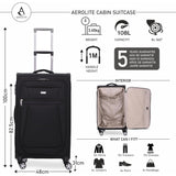 Aerolite Reinforced Super Strong and Light 4 Wheel Lightweight Medium & Hold Check in Luggage Suitcase, Double-Tube Retractable Trolley Handle, 10 Year Guarantee