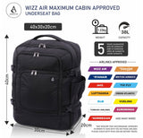 Aerolite 40x30x20cm Wizz Air Maximum Size Eco-Friendly Backpack ♻️ With YKK Zippers, 5 Year Warranty