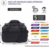 Aerolite 40x30x20cm Wizz Air Maximum Size Eco-Friendly ♻️ Cabin Bag, Holdall, Flight Bag with 5 Year Guarantee