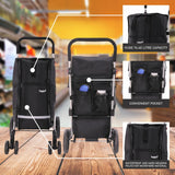 Hoppa 74L Expandable Lightweight Shopping Trolley 2024 model, Hard Wearing & Foldaway Push/Pull Cart for Easy Storage With 1 Year Guarantee