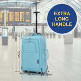 5 Cities 21" (55x35x20cm) Lightweight Cabin Hand Luggage Trolley, Fits easyJet(Plus/Flexi/Large Cabin), Ryanair (Priority) Cabin Restrictions, 2 Years Of Warranty (Mint)