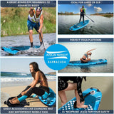 Aqua Spirit Barracuda iSUP Inflatable Stand Up Paddle Board 2024, 10'6x32”x6”, Complete Kayak Conversion Kit with Paddle, Backpack, Pump and more accessories, Adult Beginner/Expert, 2 Year Warranty (Blue)