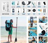 Aqua Spirit Flameback SUP Activity Inflatable Stand UP Paddle Board 2024 | 10'10”x39”x6” | Complete Kayak Conversion Kit with Fishing Rod Mounts, Paddle, Backpack, Pump and more accessories | Adult Beginners/Experts | 2 Year Warranty