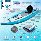 Aqua Spirit Flameback SUP Activity Inflatable Stand UP Paddle Board 2024 | 10'10”x39”x6” | Complete Kayak Conversion Kit with Fishing Rod Mounts, Paddle, Backpack, Pump and more accessories | Adult Beginners/Experts | 2 Year Warranty