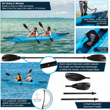 Aqua Spirit Inflatable Kayak, 13’5” 2 Person Complete Kayak Kit with Paddle, Backpack, Double-Action Pump and more accessories, For Adult Beginners/Experts - 3 Years Brand Warranty