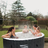 Aqua Spirit Inflatable Hot Tub Spa, Quick Heating Indoor & Outdoor Round With 130 Bubble Jet, Insulated Cover & Ground Sheet, Fits Up to 6 People, Rattan Effect