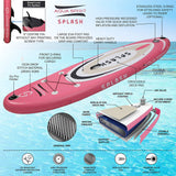 AQUA SPIRIT Splash iSUP 9’ long Inflatable Stand up Paddle Board for Beginners/Intermediate with Backpack, Leash, Paddle, Changing Mat & Waterproof Phone Case