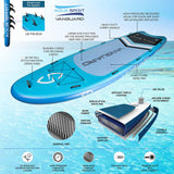 Aqua Spirit Vanguard Family Inflatable SUP for Group Adventures, 18' x 5’ x 8” with Carry Bag, Double-Action Pump And More Accessories, Up To 10 Person, 500KG Limit,  3 Years Extended Brand Warranty