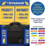 Aerolite (40x20x25cm) Hand Luggage Holdall Bag (x2 Set), Maximum Allowance For Ryanair