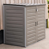 Olsen & Smith MASSIVE Capacity 1170L Outdoor Garden Storage Box Plastic Shed Garbage - Weatherproof with Wood Effect (1170 Litre)