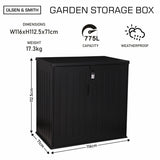 Olsen & Smith MASSIVE Capacity 775L Outdoor Garden Storage Box Plastic Shed Garbage - Weatherproof with Wood Effect (775 Litre)