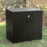 Olsen & Smith MASSIVE Capacity 775L Outdoor Garden Storage Box Plastic Shed Garbage - Weatherproof with Wood Effect (775 Litre)