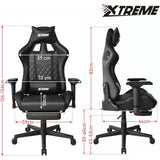 XTREME Engage Premium Gaming Chair with Bluetooth Speakers & RGB LED Lights, Detachable Padded Headrest, Lumbar Support Cushion & Footrest, Black