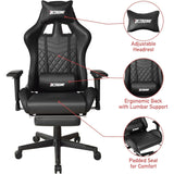 XTREME Engage Premium Gaming Chair with Bluetooth Speakers & RGB LED Lights, Detachable Padded Headrest, Lumbar Support Cushion & Footrest, Black