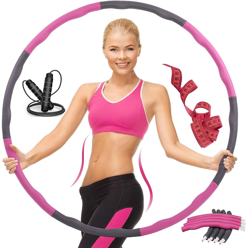 Sport24 Weighted Gym Hula Hoop Fitness Exercise Ring Wave Weighted 0.9KG  Soft & Adjustable Kids/Adult 72-95cm Gift for Youth Adults Ladies with