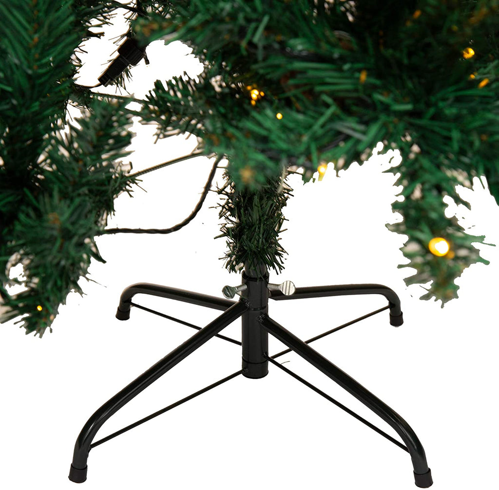 7ft Premium Christmas Tree with LED Lights, Adjustable Platforms & Metal  Stand